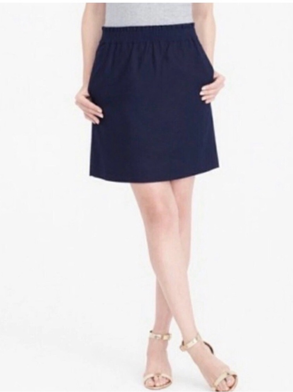 NWOT J Crew Factory linen-cotton sidewalk mini skirt
